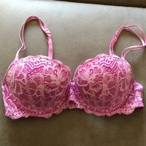 Pink push up date bra